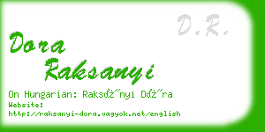 dora raksanyi business card